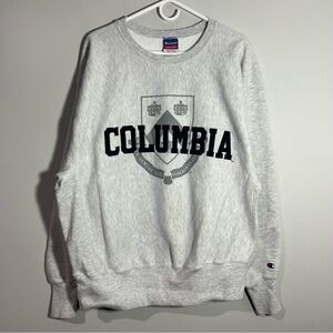Vintage Champion Reverse Weave Columbia University Gray Sweatshirt Adult XL